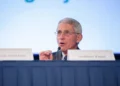 Dr. Anthony Fauci speaks during the Fogarty International Center's 50th anniversary symposium at the National Institutes of Health in Bethesda, Maryland.