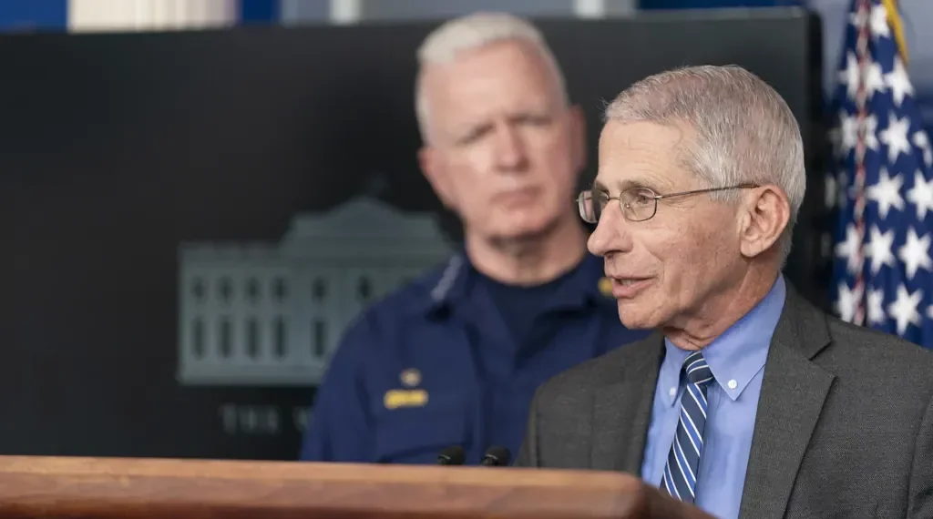 Dr. Anthony Fauci speaks during a White House coronavirus briefing in the James S. Brady Press Briefing Room in Washington, D.C.