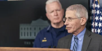 Dr. Anthony Fauci speaks during a White House coronavirus briefing in the James S. Brady Press Briefing Room in Washington, D.C.
