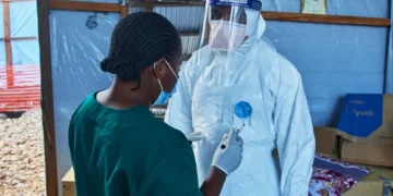 Health workers respond to the Ebola outbreak in the Democratic Republic of the Congo. - AP Photo/Dirole Lotsima Dieudonne