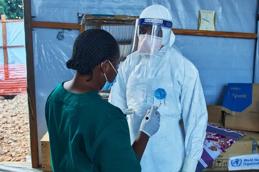 Health workers respond to the Ebola outbreak in the Democratic Republic of the Congo. - AP Photo/Dirole Lotsima Dieudonne