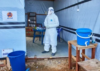 Healthcare workers respond to the Ebola outbreak in eastern Democratic Republic of Congo. - AP Photo/Dirole Lotsima Dieudonne