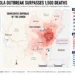 Disease outbreak map showing Ebola transmission zones, affected health areas, treatment centers, and response activities in Ituri Province, Democratic Republic of the Congo.