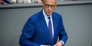 German Chancellor Friedrich Merz announces Germany's agreement to purchase U.S. Tomahawk cruise missiles. - Bernd von Jutrczenka/DPA via AP