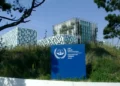 Exterior view of the International Criminal Court building in The Hague, Netherlands, headquarters of the ICC and a center for international criminal justice.