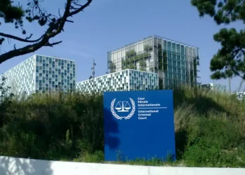 Exterior view of the International Criminal Court building in The Hague, Netherlands, headquarters of the ICC and a center for international criminal justice.