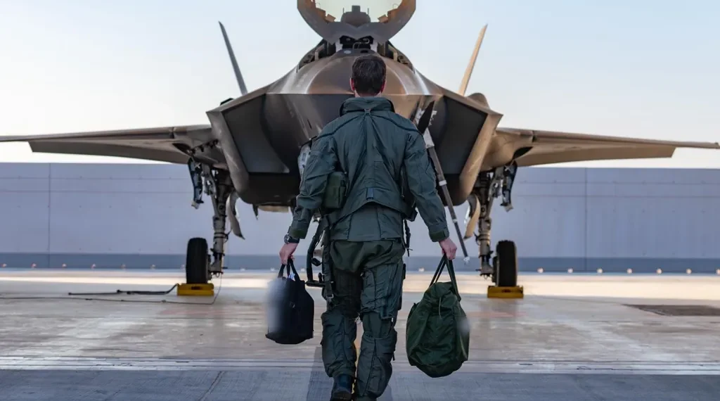 An Israeli Air Force F-35I Adir fighter jet flies during Operation Roaring Lion in 2026.