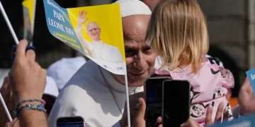Pope Leo XIV greets residents from Castel Gandolfo during summer retreat - AP Photo/Alessandra Tarantino
