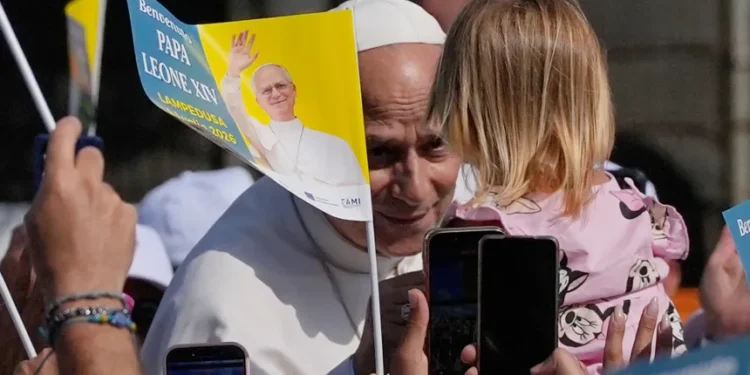 Pope Leo XIV greets residents from Castel Gandolfo during summer retreat - AP Photo/Alessandra Tarantino
