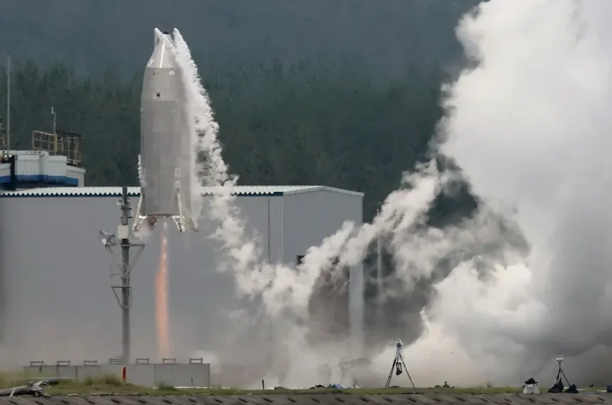 Japan's experimental RV-X reusable rocket during its first successful test flight. - Naoki Kiwano News via AP
