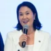 Keiko Fujimori speaks during a public statement in Peru while addressing reporters and supporters during a media appearance.