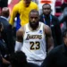 LeBron James of the Los Angeles Lakers during an NBA game against the Cleveland Cavaliers in Cleveland.