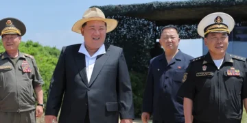 Kim Jong Un observes weapons tests aboard North Korea's Kang Kon destroyer. - Korean Central News Agency/Korea News Service via AP