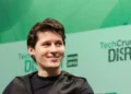 Pavel Durov speaks on stage during TechCrunch Disrupt Europe 2013 in Berlin, Germany, while participating in a conference session.