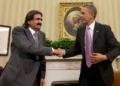 Former Qatar emir Sheikh Hamad bin Khalifa Al Thani during a public appearance - AP Photo/Pablo Martinez monsivais, File