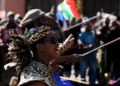 Demonstrators march during anti-immigration protests in Johannesburg - AP Photos/Themba Hadebe