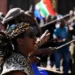 Demonstrators march during anti-immigration protests in Johannesburg - AP Photos/Themba Hadebe