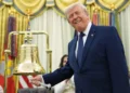 President Donald Trump marks Wall Street opening bell from the Oval Office - AP Photo/Mark Schiefelbein