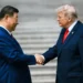 President Donald Trump and Chinese President Xi Jinping participate in a welcome ceremony at the Great Hall of the People in Beijing, China.