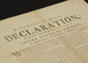 Rare 1776 Declaration of Independence copy discovered at Britain's National Archives. - AP Photo/Kwiyeon Ha