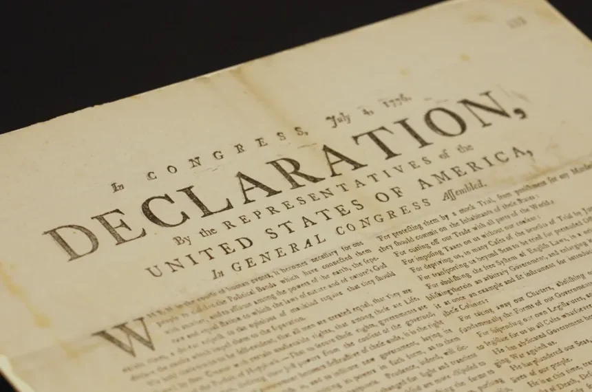 Rare 1776 Declaration of Independence copy discovered at Britain's National Archives. - AP Photo/Kwiyeon Ha