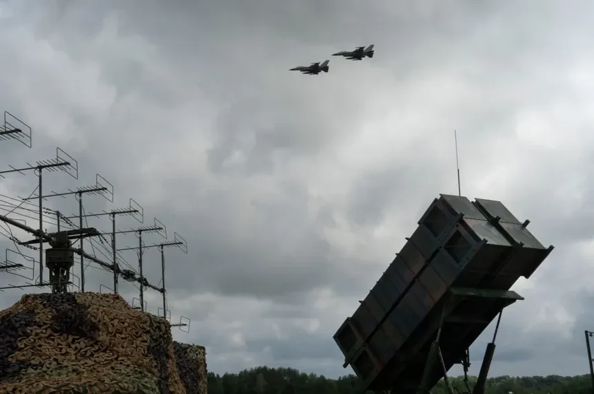 Patriot air-defense system representing proposed licensed production for Ukraine. - AP Photo/Efrem Lukatsky, File