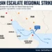 Editorial map showing reported U.S. and Iranian military activity, the Strait of Hormuz, and Gulf shipping routes. – Image Graphic/JournosNews (File)
