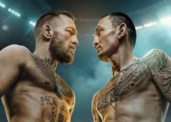 Max Holloway celebrates after UFC 329 victory over Conor McGregor in Las Vegas - image UFC