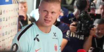 Erling Haaland prepares for Norway's World Cup quarterfinal against England in Miami - AP Photo/Marta Lavander