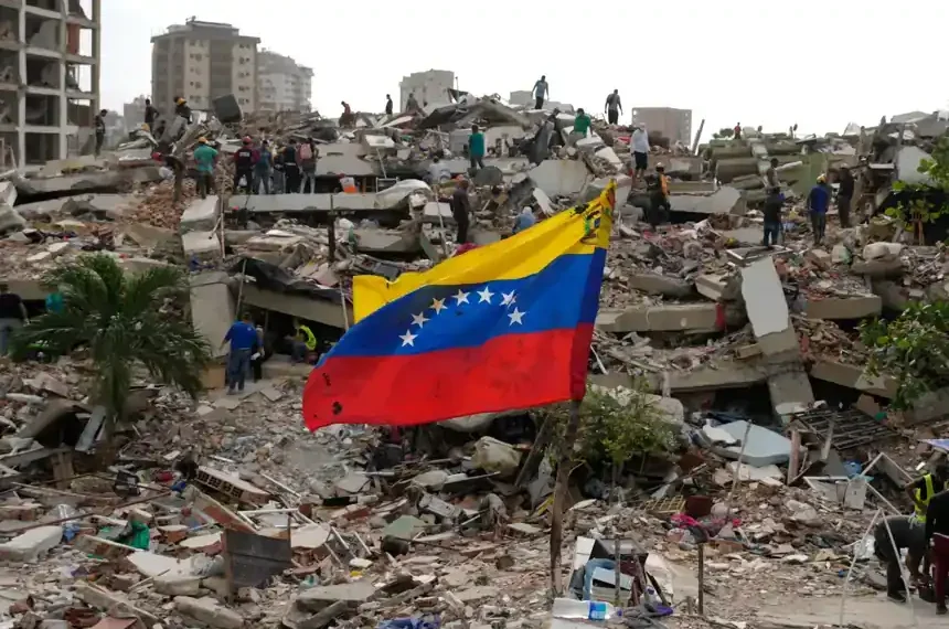 Earthquake-damaged homes line Venezuela's Caribbean coast after the disaster. - AP Photo/Ariana Cubillos