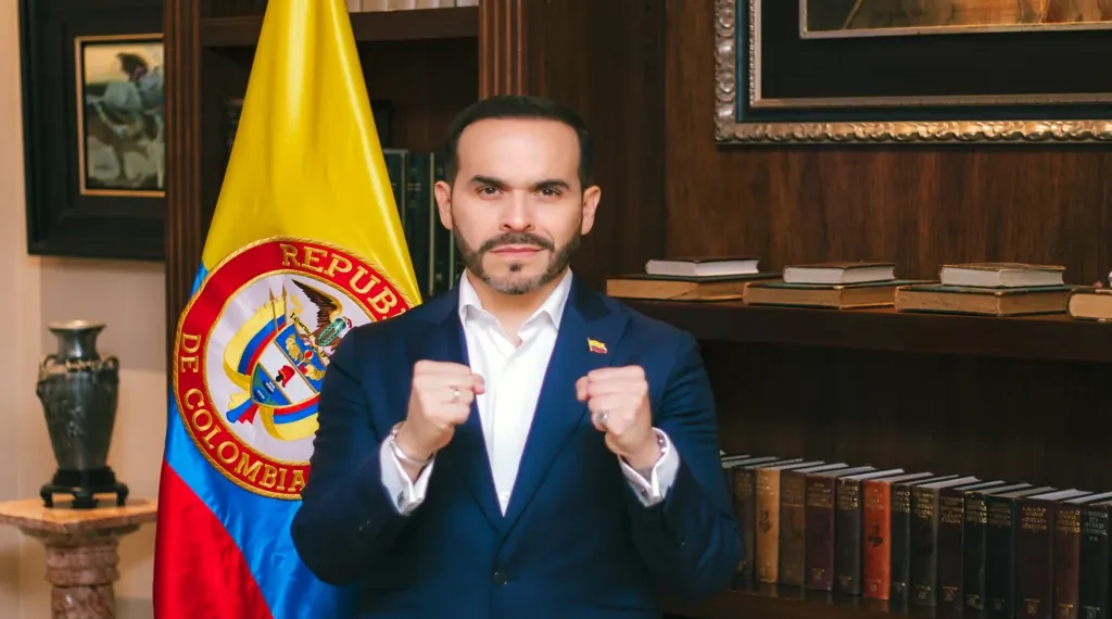 Abelardo de la Espriella, Colombian presidential candidate, poses for an official campaign portrait in 2026.