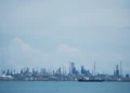 Amuay oil refinery complex in Venezuela, showing industrial processing facilities and infrastructure at the major petroleum refining site.
