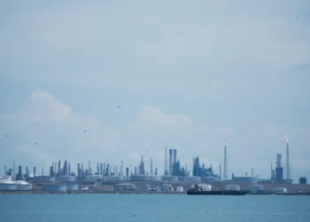 Amuay oil refinery complex in Venezuela, showing industrial processing facilities and infrastructure at the major petroleum refining site.