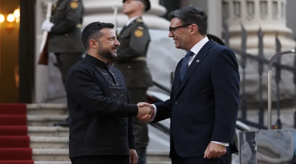 UK Prime Minister Andy Burnham meets Ukrainian President Volodymyr Zelenskyy during a bilateral meeting in Kyiv, Ukraine.