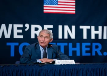 Dr. Anthony Fauci speaks during a roundtable discussion on plasma donation at the American Red Cross National Headquarters in Washington, D.C.