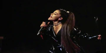 Ariana Grande performs on stage during the Dangerous Woman Tour at SNHU Arena in Manchester, New Hampshire.