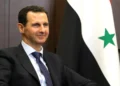 Bashar al-Assad meets Vladimir Putin during talks at the Kremlin in Moscow on May 17, 2018.