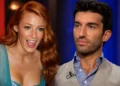 Blake Lively and Justin Baldoni appear together in a composite editorial portrait assembled from separately sourced photographs.