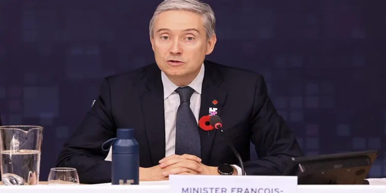 Canada’s innovation minister speaks during a frontier artificial intelligence safety roundtable at Bletchley Park in the United Kingdom.