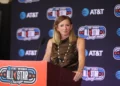 WNBA Commissioner Cathy Engelbert attends a pregame event during the WNBA All-Star weekend in Chicago, Illinois.
