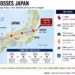 JournosNews graphic showing Chan-hom’s track across Japan, landfall in southern Ibaraki, reported injuries, power outages and storm impacts.