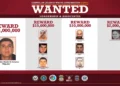 DEA wanted poster displaying eight senior CJNG cartel leaders targeted by new U.S. criminal charges and reward offers announced in August 2026.