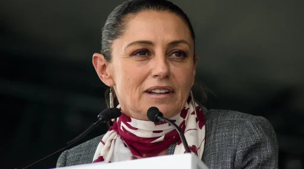 Claudia Sheinbaum attends the inauguration of the Monumental Carpet event at the Zócalo in Mexico City, Mexico.