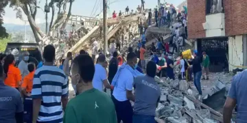 Colombia earthquake response showing damage and emergency conditions following the magnitude 7.4 earthquake in Chocó.