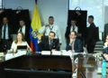 Colombian government officials meet during an emergency response meeting following the August 2026 earthquake in Chocó