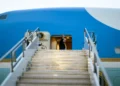 Donald Trump boards Air Force One at Ankara Esenboga International Airport in Turkey on July 8, 2026