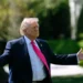 President Donald Trump speaks with reporters on the South Lawn of the White House before boarding Marine One for a trip to Las Vegas on April 16, 2026.