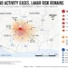 Editorial map showing Fuego Volcano in Guatemala, lahar risk zones, potential mudflow paths, nearby communities, and emergency monitoring as of Aug. 6, 2026.