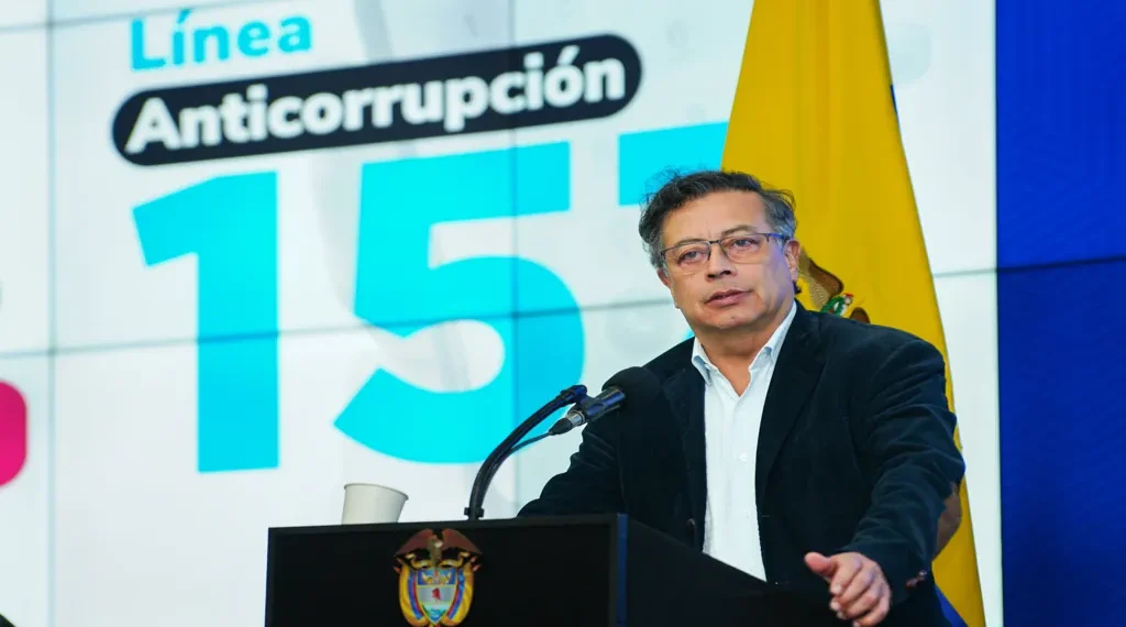 Colombian President Gustavo Petro speaks during a security meeting in Tibú, Norte de Santander, Colombia, in January 2025.