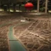 Diorama at Hiroshima Peace Memorial Museum showing the city after the atomic bomb blast, with a red marker indicating the blast location.